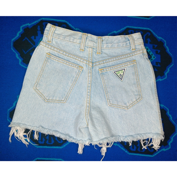 VTG 80s 90s Guess Jeans Women's 22"x3" Jean Shorts Jorts Cut Offs Denim USA - Picture 1 of 10